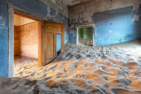 Many of the buildings are getting buried under sand